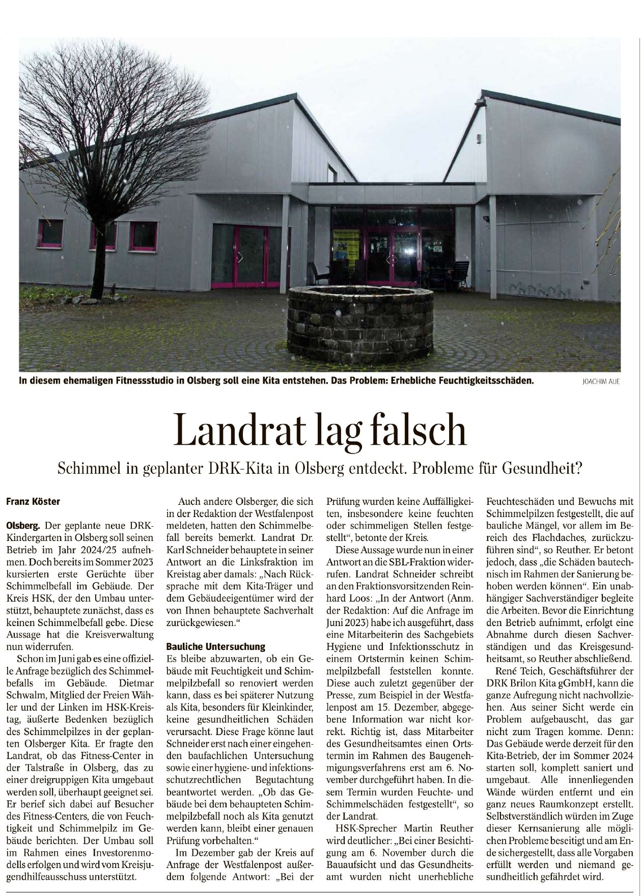 Kita Olsberg Westfalenpost Brilon 22 12 2023