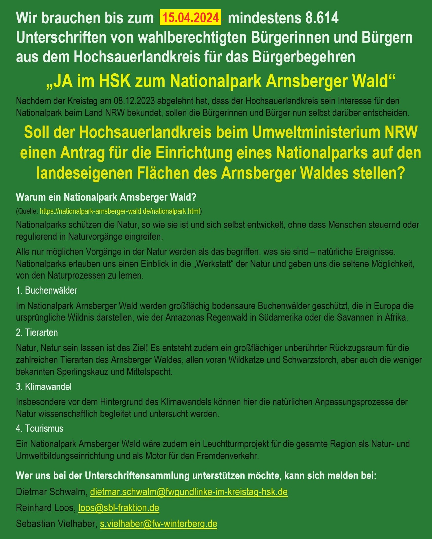 Öffentlichkeitsarbeit Bürgerbegehren neuer Termin